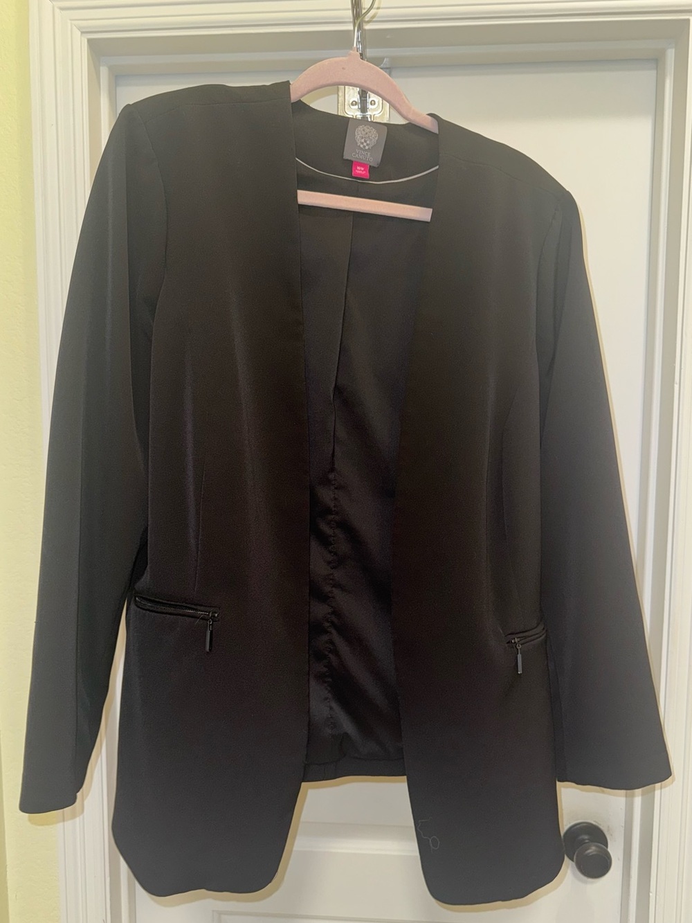 Vince Camuto Women's Black Open-Front Blazer